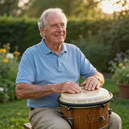My dad Steve just took a hit from the bongo and have good time being gracefully relaxed in the garden, sunset lighting. My second name is Carell. My dad second name is Carell. Im the dog and Steve Carell is my dad. Detailed face. Dog is long