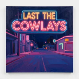 last of the neon cowboys, a spectacular painting : 2. 5, by patrick zircher : 2, vibrant casein and acrylic : 2, trending on artstation : 2, vector space : 2. 5