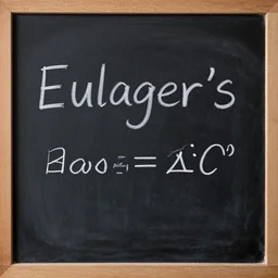 a blackboard with Euler\'s equation written on it, highly detailed