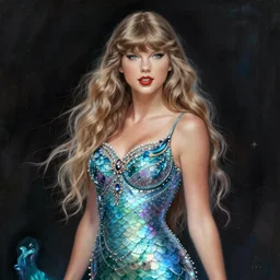 taylor swift as a princess of neptune, intricate, elegant, highly detailed, digital painting, artstation, concept art, smooth, sharp focus, illustration, art by frank frazetta, william mortensen, arny freytag