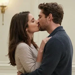 karen and robert kissing