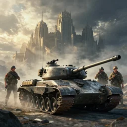 a tank in battlefield 4 by simon stalenhag and robbert sammelin and eric persson and, 4 k, hdr, tonemapping, detailed, atmospheric, majestical lighting