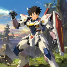 a wizard piloting a Mecha, Makoto Shinkai, digital art,