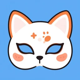 cute kawaii fox mask, illustration