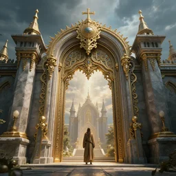 the gate to the eternal kingdom of knowledge, fantasy, digital art, hd, detailed.
