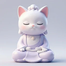 vaporwave buddha cat