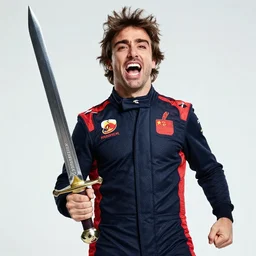 fernando alonso with a big berserk sword, berserk sword