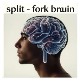 the cover of a 2 0 1 4 modest mouse album titled'split - fork brain'