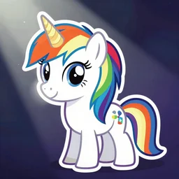 Rainbow Ninja Unicorn profile picture for social media sites. Limited palette, crisp vector line