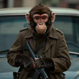 a monkey secret agent film noir