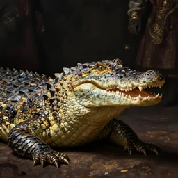 medieval portrait of a crocodile