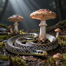 photoreal mushroom snake