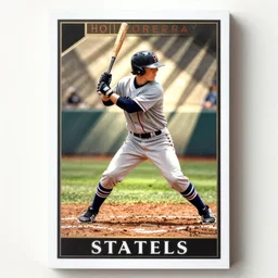 baseball card of statues playing
