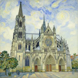 a drawing off the aachener cathedral, painted by van gogh.