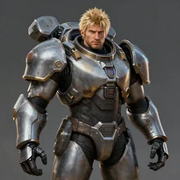 an portrait blond man russian in the assault powered armor, style game square enix life, trending on artstation, painted by greg rutkowski, render naughty dog, octane render, detailed