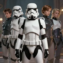 ! female! stormtrooper, wlop, dan mumford, artgerm, liam brazier, peter mohrbacher, 8 k, featured in artstation, cinematic, sexy, elegant, intricate