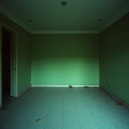 empty old greenish apartment location from possession by andrzej zulawski, seventies film, cinemaic, dramatic, soft light