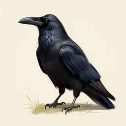 digital character sketch of a humanoud raven