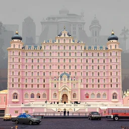 highly detailed vector art of The Grand Budapest Hotel by Wes Anderson, hyperrealistic, photorealistic, artstyle, highly detailed, sharp