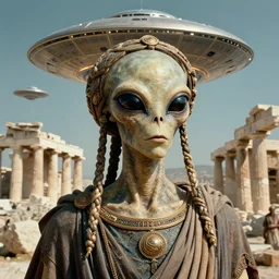1960s movie about an alien invasion Ancient Athens, UFOs, portrait, intricate, 8k highly professionally detailed, HDR, CGsociety