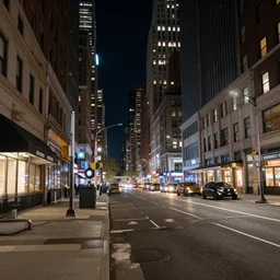 photo of the streets of new york city at night