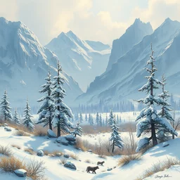 tundra biome. highly detailed, digital painting, watercolor, soviet realism, engraving, artstation, concept art, smooth, sharp focus, vivid grunge, manga, illustration, unreal engine 5, 8 k, art by bilibin and kuvshinov and malevich and mucha