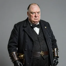 photo realistic winston churchill steampunk