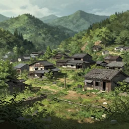 photo the last us part 2 abandoned japanese rural mountain town : 5 4 k rtx hdr volume light concept studio matte painting environment digital illustration fanart artstation by eytan zana and balazs agoston, jad saber, aaron limonick, pablo dominguez and florent lebrun and robby johnson