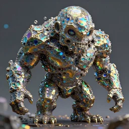concept art of totally fractal bismuth mineral giant golem : : shiny rainbow bismuth fractalization patterns : : extremely high details, masterpiece, photorealistic, hyperrealism, vray, octane render, volumetric lighting, depth of field, bokeh, artstation, cgsociety by elyse graham, johannen voss, greg broadmore