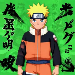 sage naruto with random green and black japanese colors as scarlxrd album cover