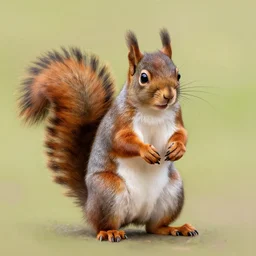 an extremely handsome squirrel holding his puffy tail, painted by Mike Winkelmann