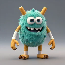 cool monster made out of cigarets, 4 k, full hd, trending on artstation