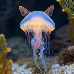 a cat - jellyfish - hybrid, animal photography