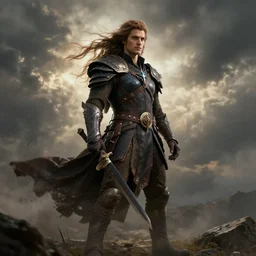 the most epic dnd character, dramatic shot, lighting, wind, cinematic