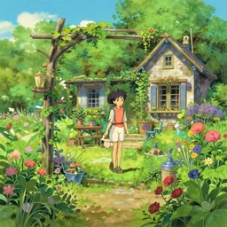 a creole garden from reunion island painting by kenton nelson, by makoto shinkai, by studio ghibli, anime, trending on artstation