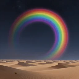 The anomaly spiraling rainbow colors in the night sky of the ash desert, digital painting by James Gurney and Dan Mumford, Blizzard Concept Artists, trending on artstation, rendered in unreal engine