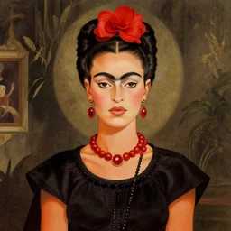frida kahlo as a voodoo priestess, detailed digital art, trending on Artstation