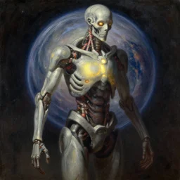 now, i can process all the data in the universe within a zeptosecond, volumetric lighting and shadows, concept art, biomechanical, realistic oil painting by alex grey and gustave dore,