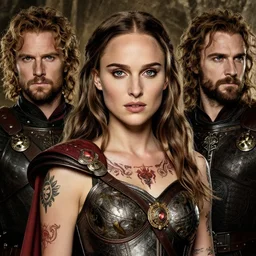 natalie portman, ultimate warrior, heroic fighter, lord of the rings, tattoos, decorative ornaments, battle armor, by carl spitzweg, ismail inceoglu, vdragan bibin, hans thoma, greg rutkowski, alexandros pyromallis, perfect face, fine details, realistic shading photorealism