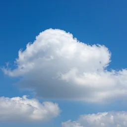 fluffy clouds in the sky, blue sky, vivid colors, beautiful, highly detailed