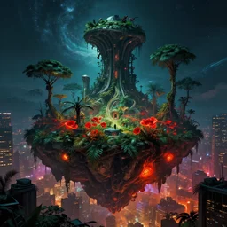 nature by b. v. doshi, cosmic alien architecture island rainforest at night hyperrealism sci - fi assassin's creed san andreas liberty city dramatic lighting poppy laser thermal vision cyberpunk at winter azeroth, archdaily, wallpaper, highly detailed, trending on artstation.
