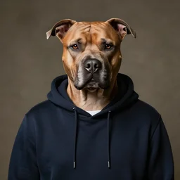 pitbull in a hoodie portrait by jeremiah ketner, peter kemp, rembrandt