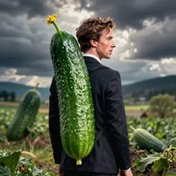 benedict cumberbatch with a big cucumber in the back