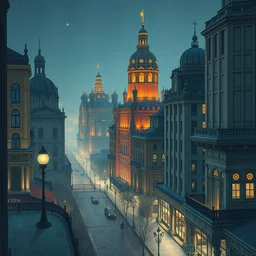 night city. highly detailed, digital painting, watercolor, soviet realism, intricate engraving, artstation, concept art, smooth, sharp focus, illustration, unreal engine 5, 8 k, art by bilibin and kuvshinov and malevich and mucha