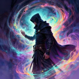 side profile, male goblin assassin, gloomhaven, luminescent, colorful swirly magic ripples, dreamy colors, by greg manchess, huang guangjian, gil elvgren, sachin teng, greg rutkowski, jesper ejsing, ilya kuvshinov