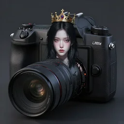 photo camera of a pale girl with black hair and a crown on her head : 5 4 k rtx hdr volume light concept studio matte painting environment digital illustration artstation by thomas blackshear and lawren, harris eve, ventrue sherree, magali villeneuve, jeremy lipkin, rob rey, christophe vacher, by eytan zana, florent lebrun and robby johnson
