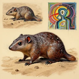 demonic sandshrew concept art jackson pollock basquiat chris cold Vladimir Tretchikoff kitsch