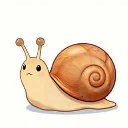 cute snail with a cinnamon roll for a shell, disney, digital painting