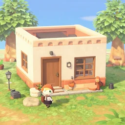 a modern marroki house in animal crossing