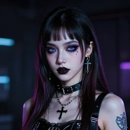 a beautiful portrait of emily booth as a cyber goth by charlie bowater